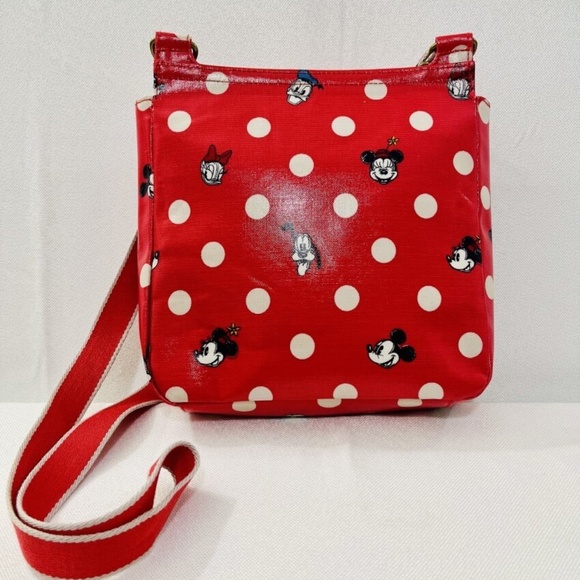 Disney + Cath Kidston Crossbody Red w White polka Dots Mickey Minnie Pluto EUC - Picture 6 of 15